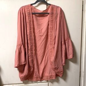 Pinkish mauve boho style cardi